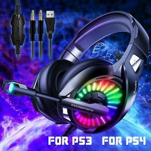 geming geming LED Stereo Bass Surround Gaming Headset for PS4 Xbox One XPC Mic